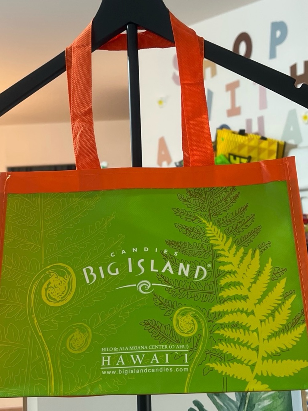 Reusable Tote Bag - Green & Orange